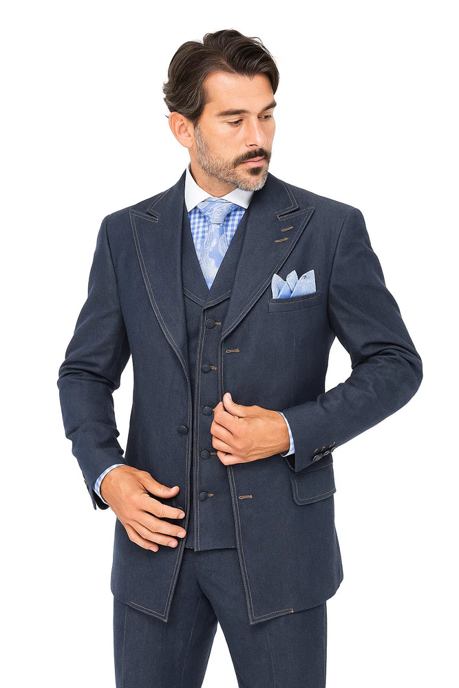Casual Business Men's Denim Suit