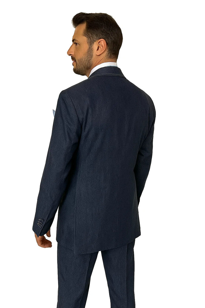 Casual Business Men's Denim Suit