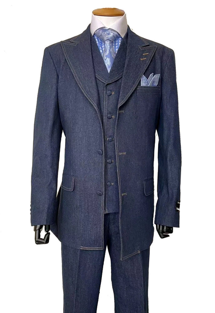 Casual Business Men's Denim Suit
