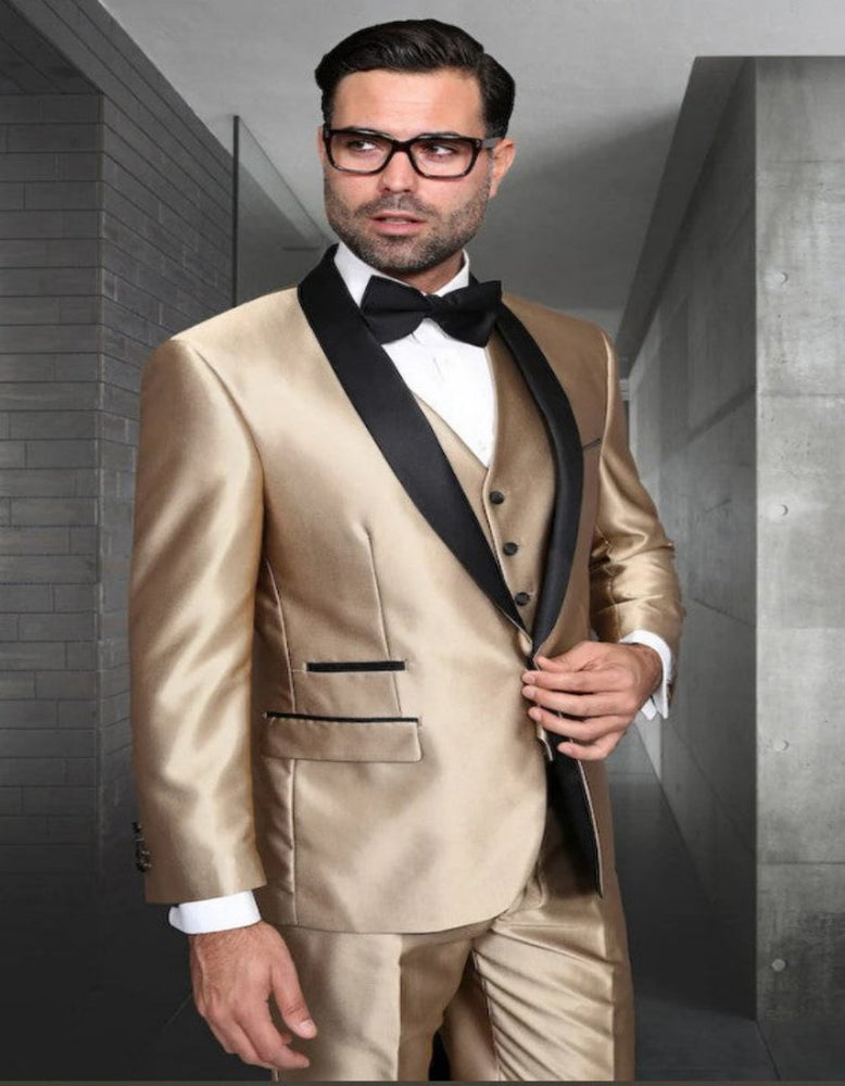 Mens Champagne Tailored Fit Tuxedo