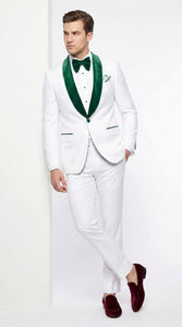Men’s Emerald Green Tuxedo with Vest, Hunter Green Wedding & Prom Tuxedo Suit