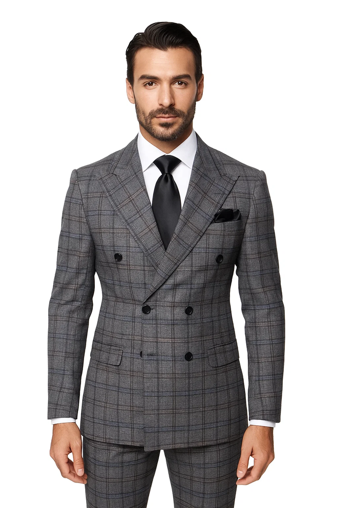 Charcoal with Blue Plaid by Rossiman