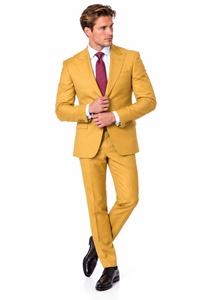 Statement Men's Modern Fit 2 Piece 100% Super 200 Wool Suit Peak Lapel in Charcoal - image 7
