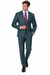 Statement Men's Modern Fit 2 Piece 100% Super 200 Wool Suit Peak Lapel in Olive - image 1