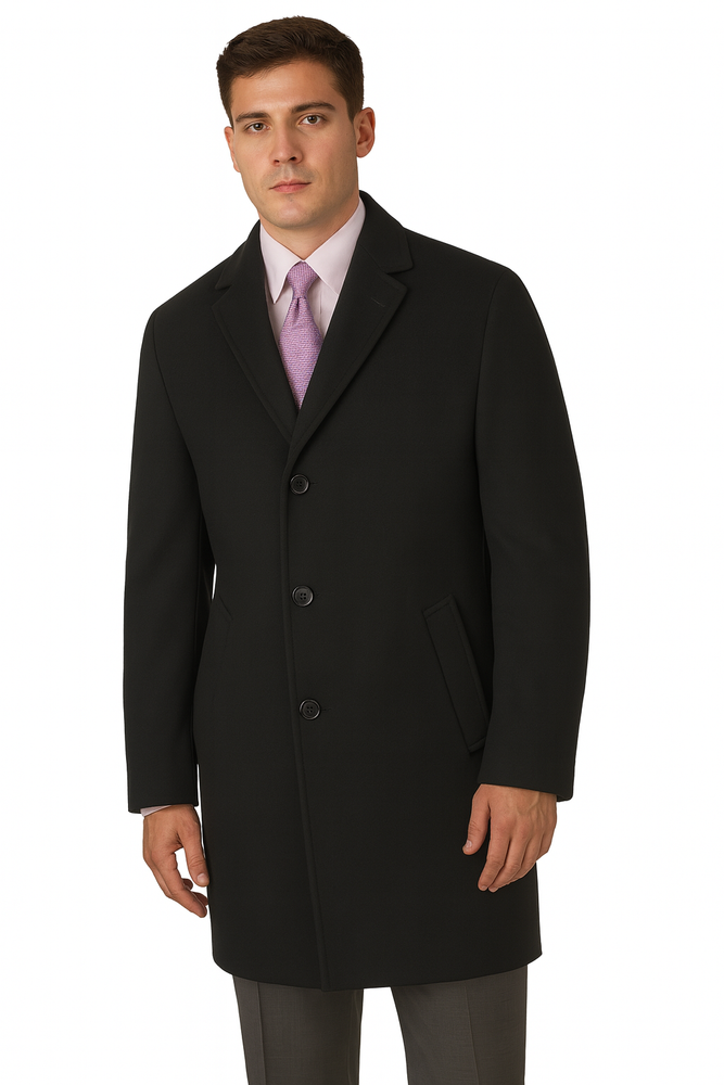 Men's Heavy Wool Overcoat – Classic Full Length Winter Topcoat