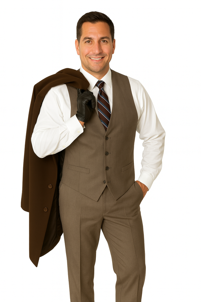 Men's Dress Coat Long Wool Winter Dress Knee Length Men's Overcoat Coat Reg: $1495 Luxurious High-Quality 10% Cashmere Premium Top Coat Brown