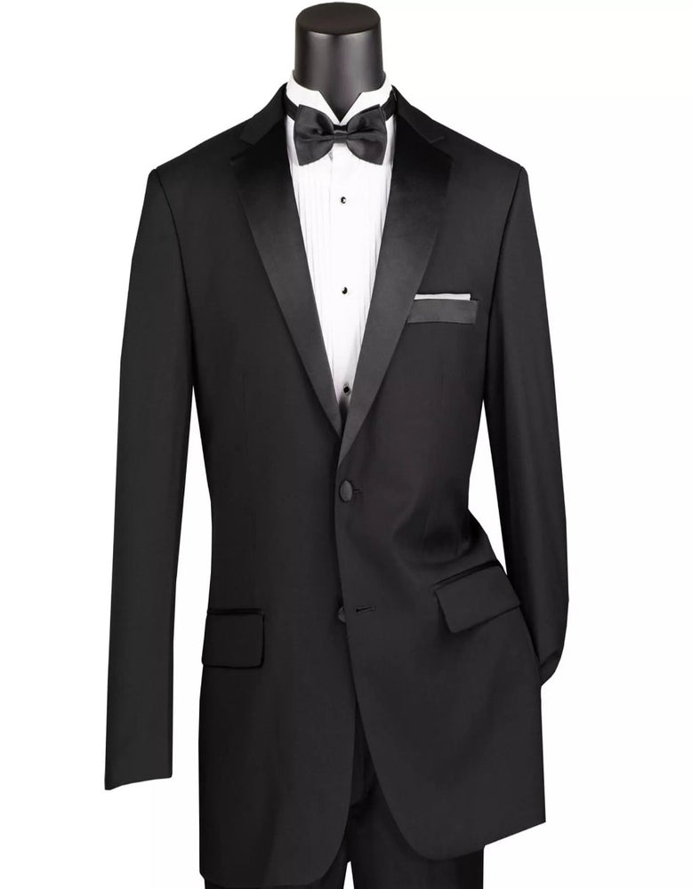 Mens Big and Tall Black Classic Fit Tuxedo Suit