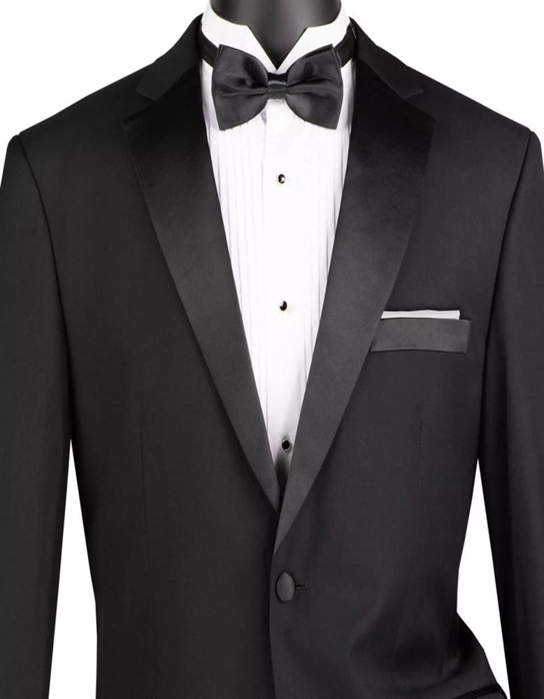 Mens Big and Tall Black Classic Fit Tuxedo Suit