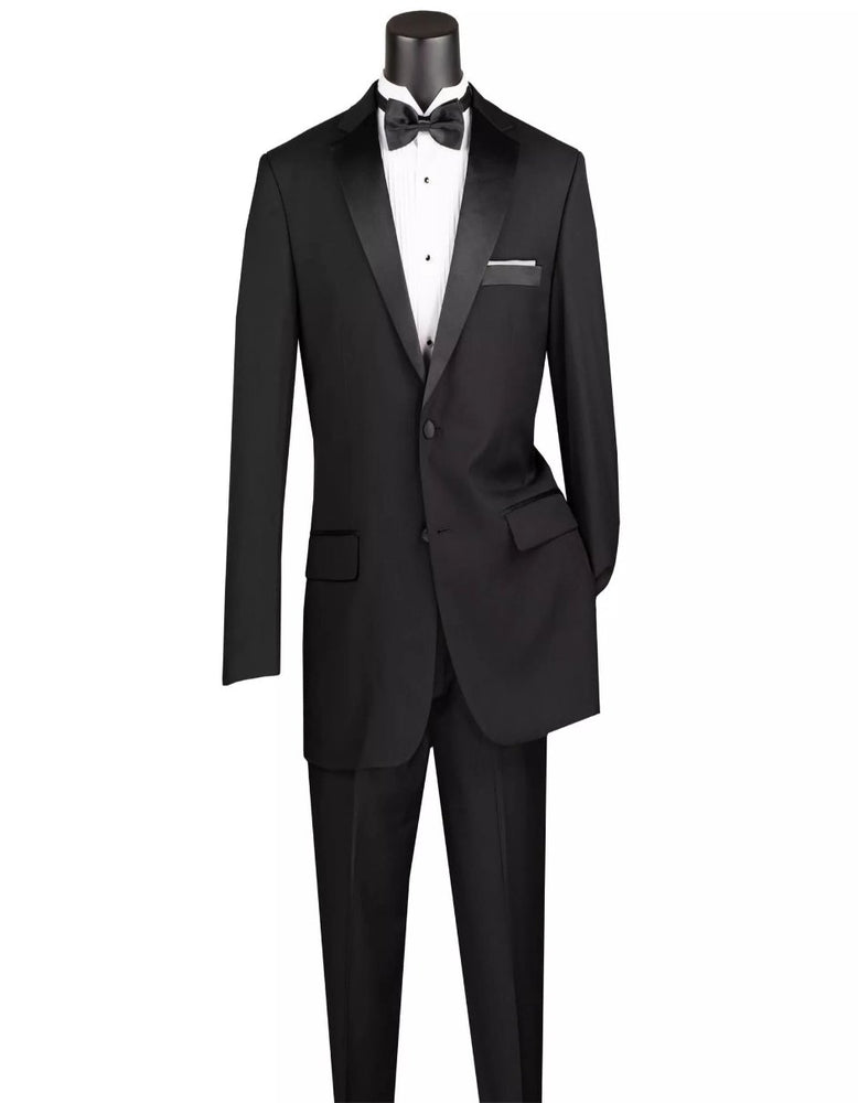 Mens Big and Tall Black Classic Fit Tuxedo Suit