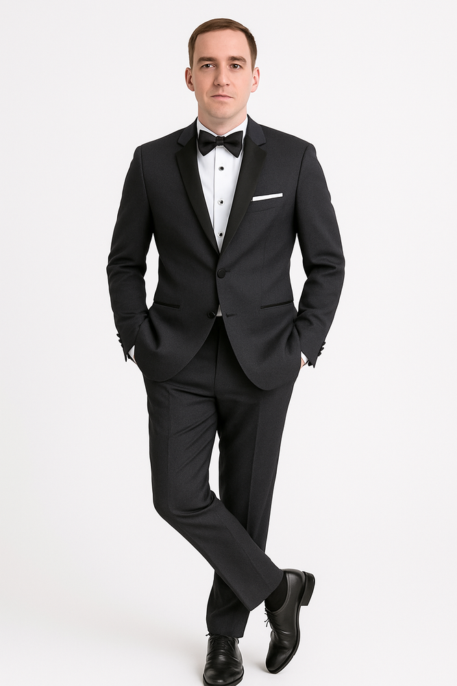 "Milan" Steel Grey Tuxedo Jacket (Separates)