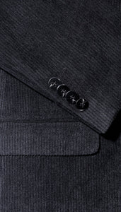 The Cordell Black 2pc Cotton Corduroy Notch Lapel Suit