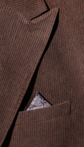 Mens Fall Fabric Cotton corduroy Suit - Winter Jacket and Pants in Color "Brown" - Brown detail view