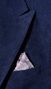 Mens Fall Fabric Cotton corduroy Suit - Winter Jacket and Pants in Color "Navy" - Navy detail view