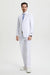White Wedding Suit For Men - Perfect For Groom - Men's Two Button Vested Stacy Adams Basic Designer Suit In White - Men's Tuxedo USA