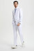 White Wedding Suit For Men - Perfect For Groom - Men's Two Button Vested Stacy Adams Basic Designer Suit In White - Men's Tuxedo USA