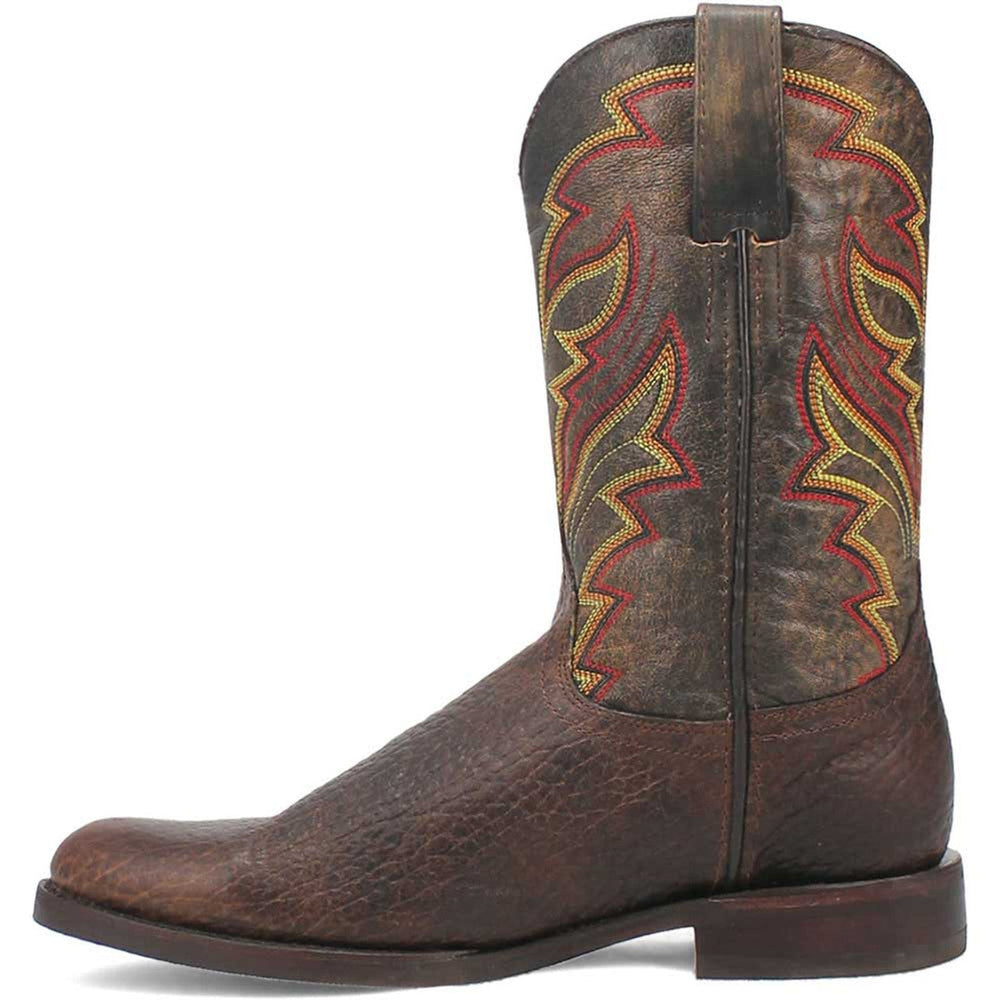 Dingo Round Toe Brown and Orange Western Leather Boots
