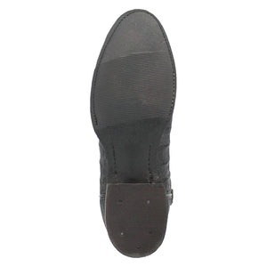 Dingo Round Toe Black Leather Boots