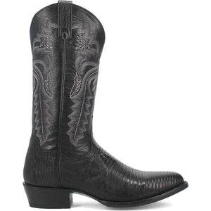 Dan Post Men’s Winston Black Genuine Lizard Skin Round Toe Cowboy Western Boot