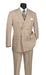 Alexander Collection - Beige Double Breasted 2 Piece Suit Regular Fit Tone on Tone Windowpane