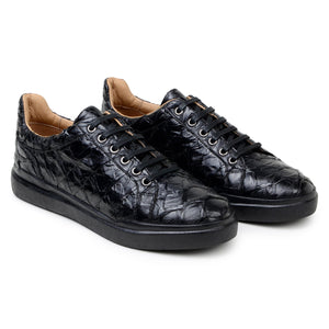 Belvedere Kingstone Black Genuine Alligator Loafer