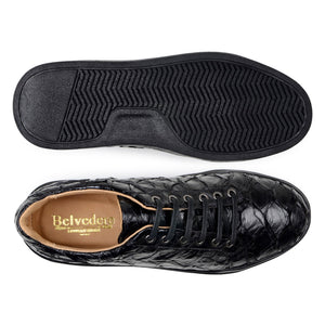 Belvedere Kingstone Black Genuine Alligator Loafer