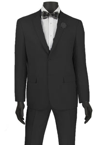 Mens Slim Fit Wool Feel Suit in Black