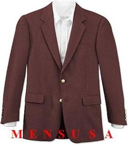 Dark Burgundy ~ Maroon Blazer~ Wine Color Designer Casual Cheap Priced Fashion Men's Wholesale Blazer Dress Jacket 2 Button Front 4 on Sleeves Fully Lined Metal Button (Men + Women)