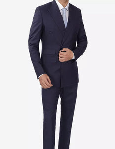 Mens Dark Blue Double Breasted Classic Fit Suit