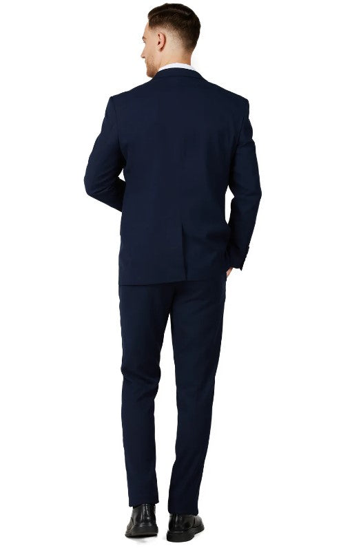 Mens Dark Navy Single Breased Notched Lapel Suit Slim Fit