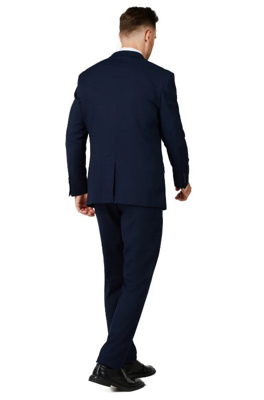 Mens Dark Navy Single Breased Notched Lapel Suit Slim Fit