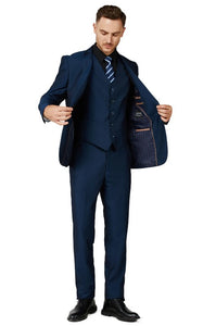 Mens Diamante Blue Notched Lapel Suit Slim Fit