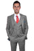 Men's Stylish Grey Vested Stacy Adams 2-Button Basic Suit