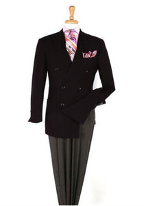 Men's Double Breasted Suits Jacket Blazer Sportcoat Black Jacket
