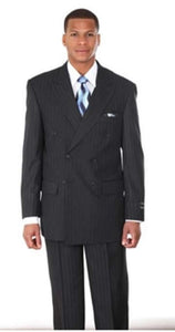 Double Breasted Suits Pintstripe Suit Dark Navy