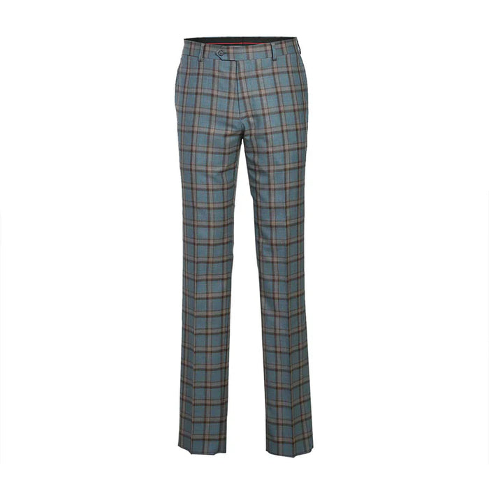 English Laundry 2-Piece Light Gray with Bronze Stereoscopic-Grid Slim Fit Suit Wool Blend