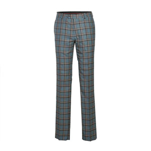 English Laundry 2-Piece Light Gray with Bronze Stereoscopic-Grid Slim Fit Suit Wool Blend