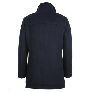 (40R) Slim Fit Wool Blend Navy Coat