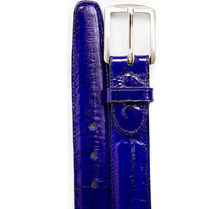 Men's Belvedere Genuine Eel Skin Dress Belt in Purple