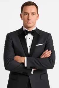 "Milan" Steel Grey Tuxedo Jacket (Separates)