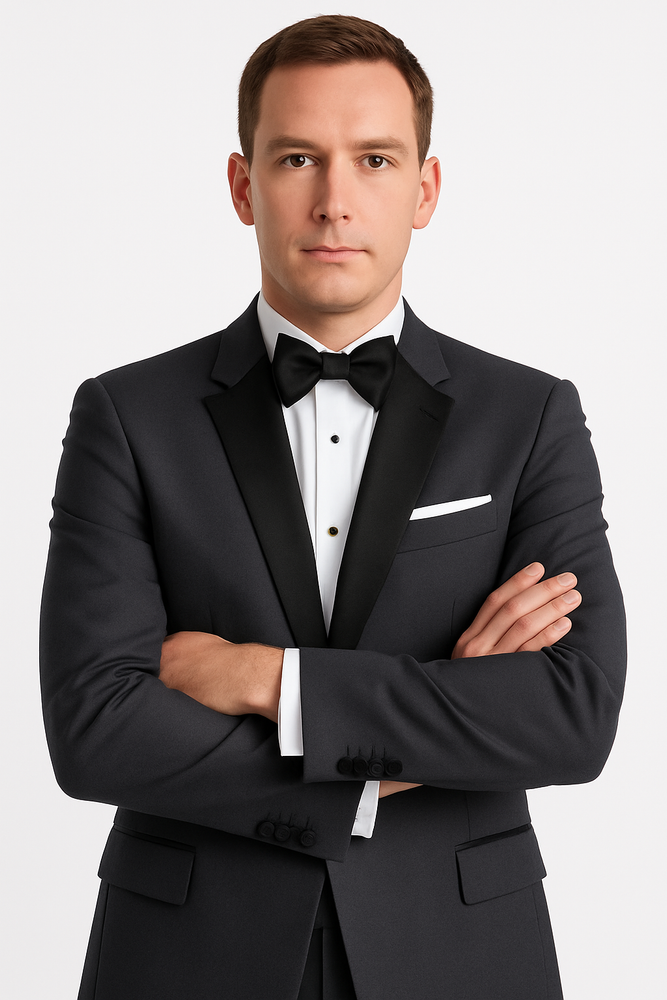 "Milan" Steel Grey Tuxedo Jacket (Separates)