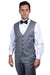 Men's Grey Stacy Adams 1-Button Shawl Lapel Tuxedo Vest