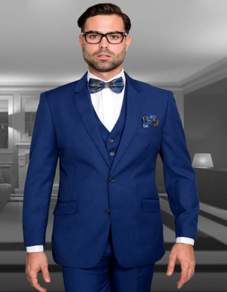 Big and Tall Suit - 3 PC Sapphire Extra Long Modern Fit Suit