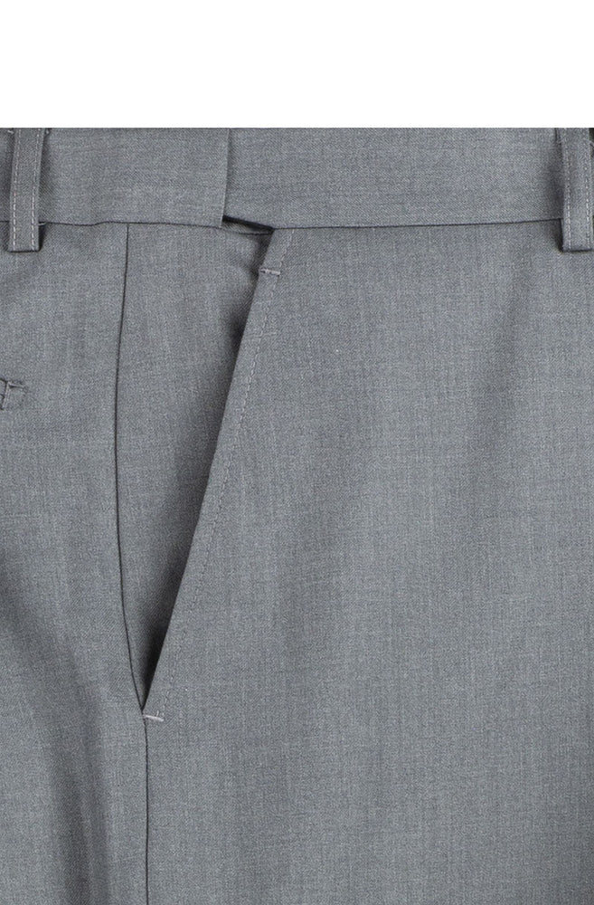 Nola Collection - Medium Gray Regular Fit 2 Piece Suit Flat Front Pants with 2″ Elastic Waistband
