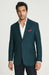 Renoir Men's Two-Button Slim-Fit Wool Birdseye Teal Blazer