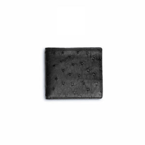 Mens Full Ostrich Quill Hipster Wallet in Black