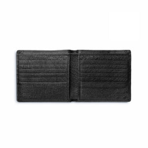 Mens Full Ostrich Quill Hipster Wallet in Black