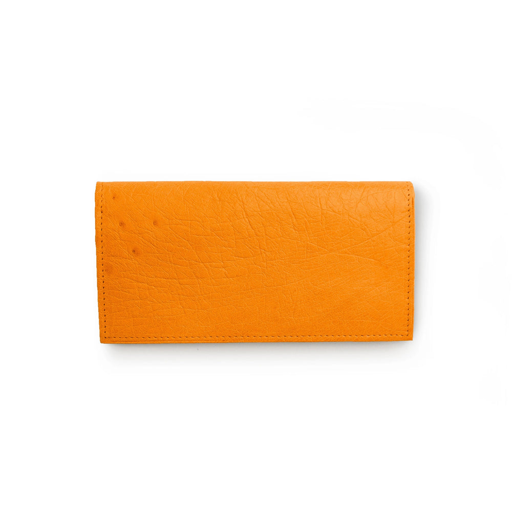 Smooth Ostrich Checkbook Cover in Buttercup