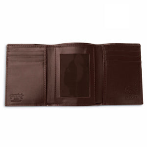 Mens Alligator Trifold Wallet in Brown