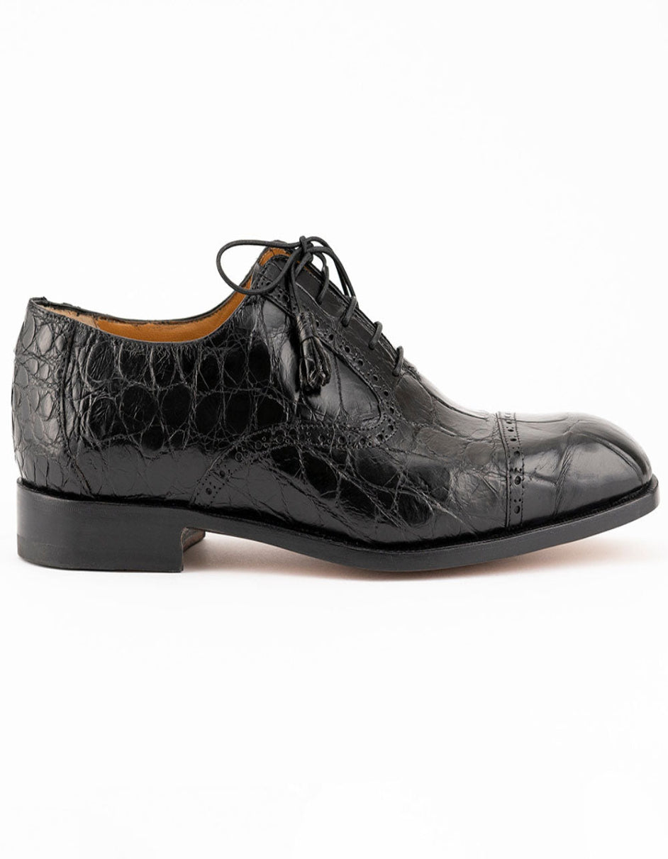 Mens Ferrini Alligator Hornback Dress Shoe in Rust