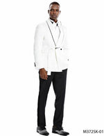 Floral Sportcoat - Big and Tall Tuxedo Dinner Jakcet - 2023 Fancy White ~ Black Blazer